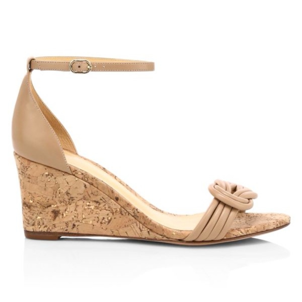 ALEXANDRE BIRMAN Vicky Knotted Leather Wedge Sandals